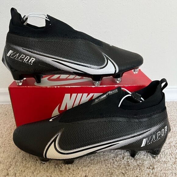 Nike Vapor Edge 360 Elite Flyknit Cleats Black White Detach - Picture 1 of 10